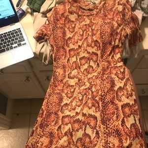 Snake skin fitted dress
